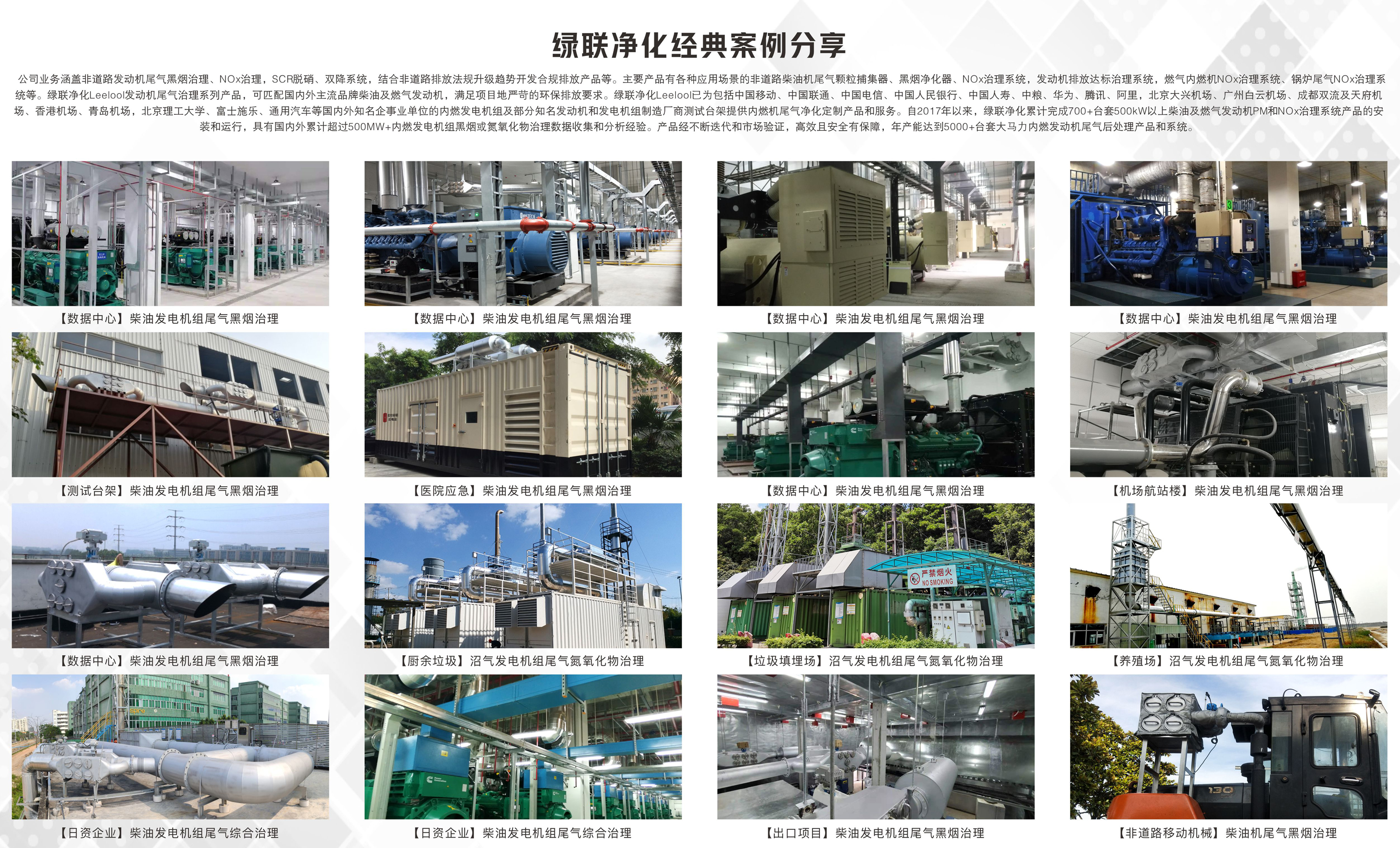 廣泛適用于數據中心備用電源尾氣治理